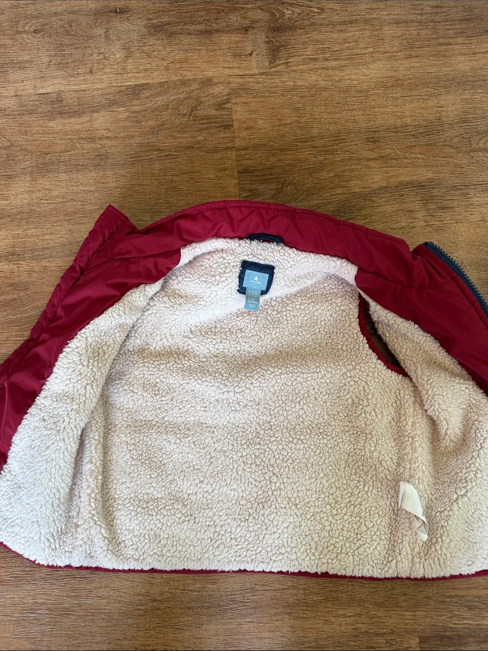 Kids Red Puffer Vest with Navy Trim - Brand Unspecified